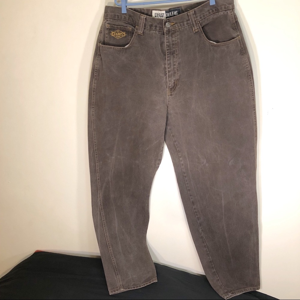 Exhaust Vintage Men Jeans Brown Denim size 38